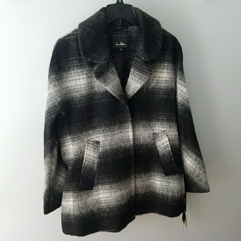NWT Sam Edelman Women's Wool plaid coat Size M